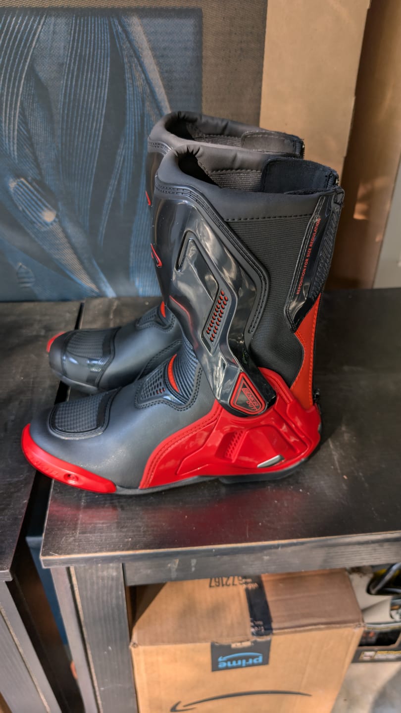 Customer photo review of Allgoal Motorcycle Boots Black Red