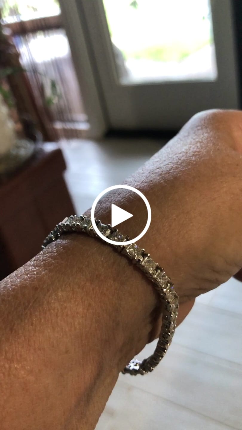 Customer video review of Prong Set Lab Grown Diamonds Tennis Bracelet 13 Ct Princess Cut White Gold14K