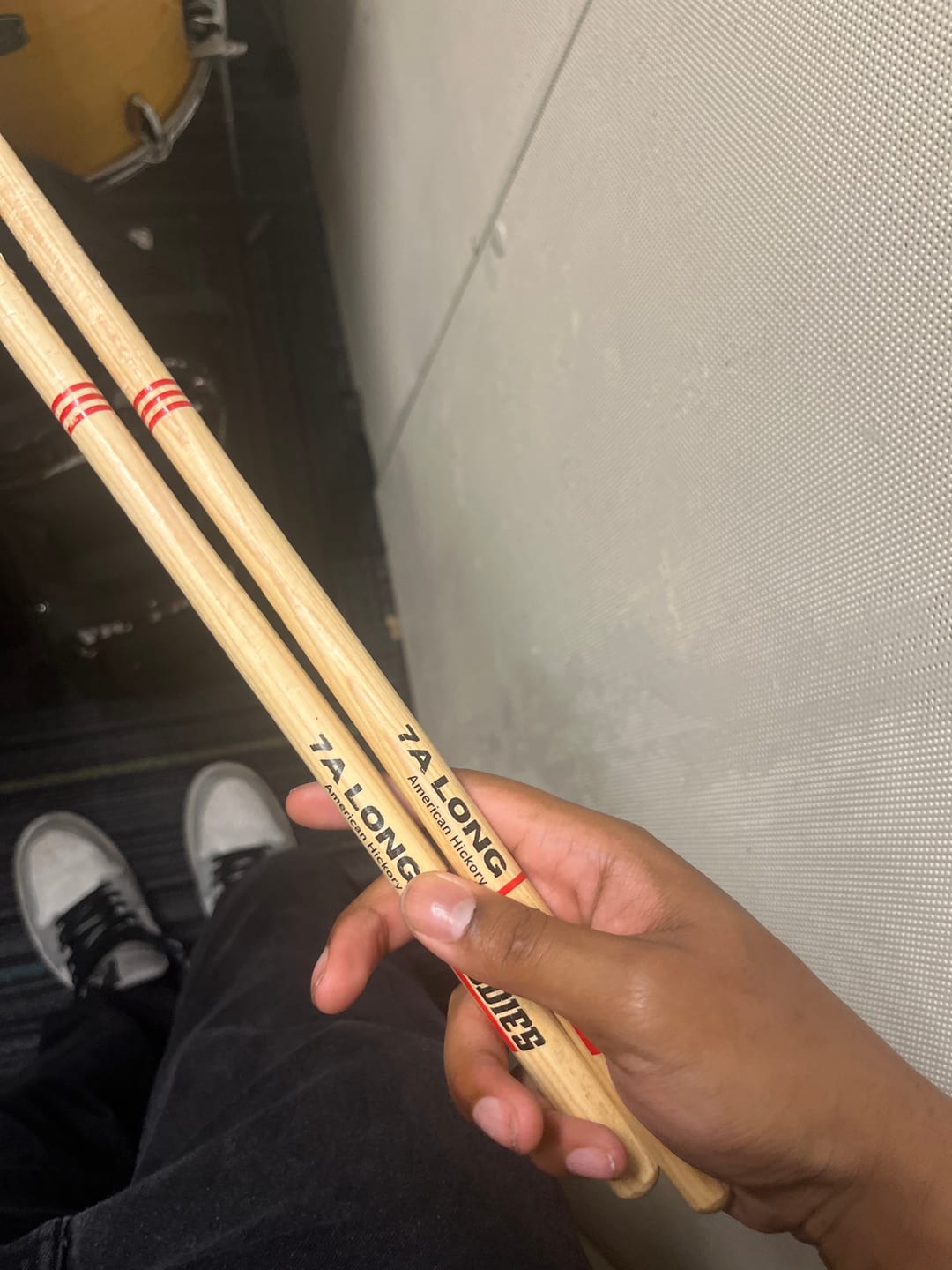 Customer photo review of American Hickory 7A Long Drumsticks