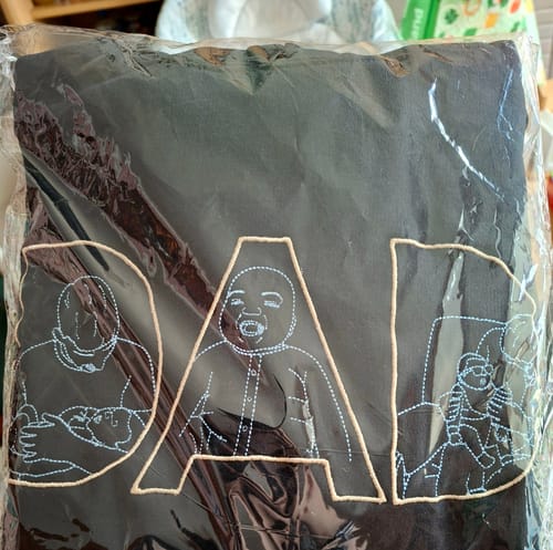 Customer photo review of Dad Custom Embroidered Photo Hoodie