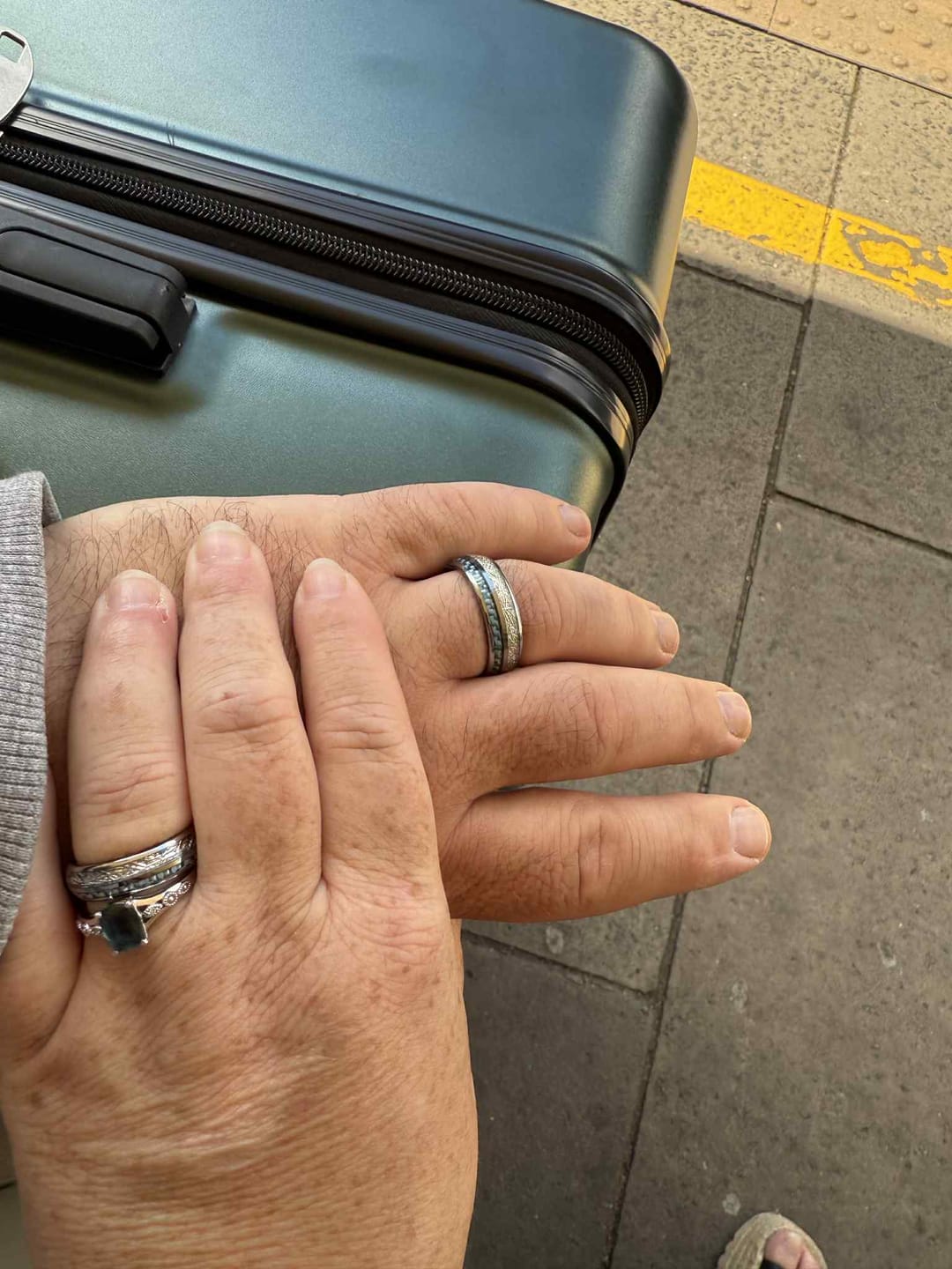 Customer photo review of The Steely Blue Wonder Ring Set