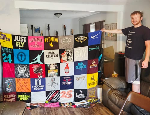 Customer photo review of Classic T-Shirt Blanket