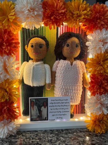 Customer photo review of Tranquil - Personalized Couple Crochet Dolls with Photo Card