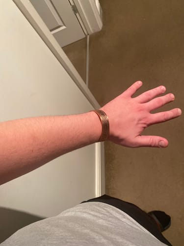 Customer photo review of Mens Masonic Bangle Pure Copper  Bracelet - Magnetic