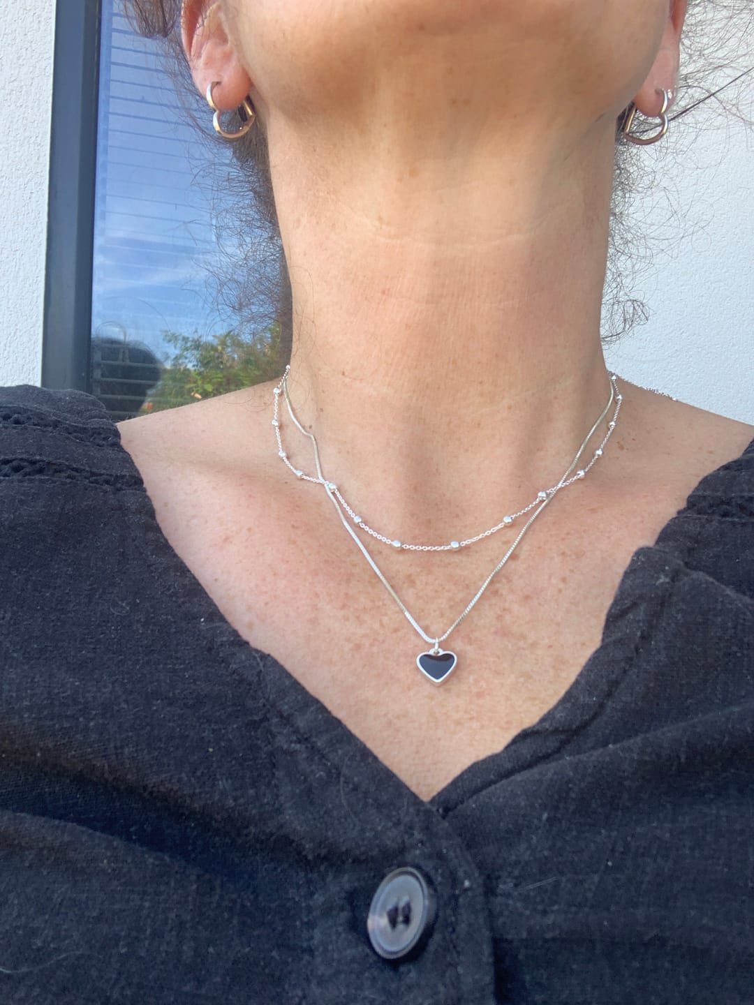 Customer photo review of Sterling Silver Satellite Chunky Necklace
