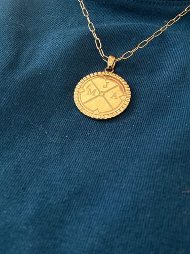 Customer photo review of Engravable Compass Necklace