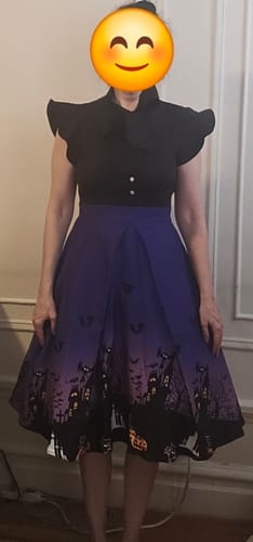 Customer photo review of Purple 1950s Halloween Patchwork Dress