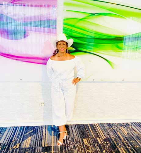 Customer photo review of Off Shoulders White Linen Jumpsuit BOHEMY