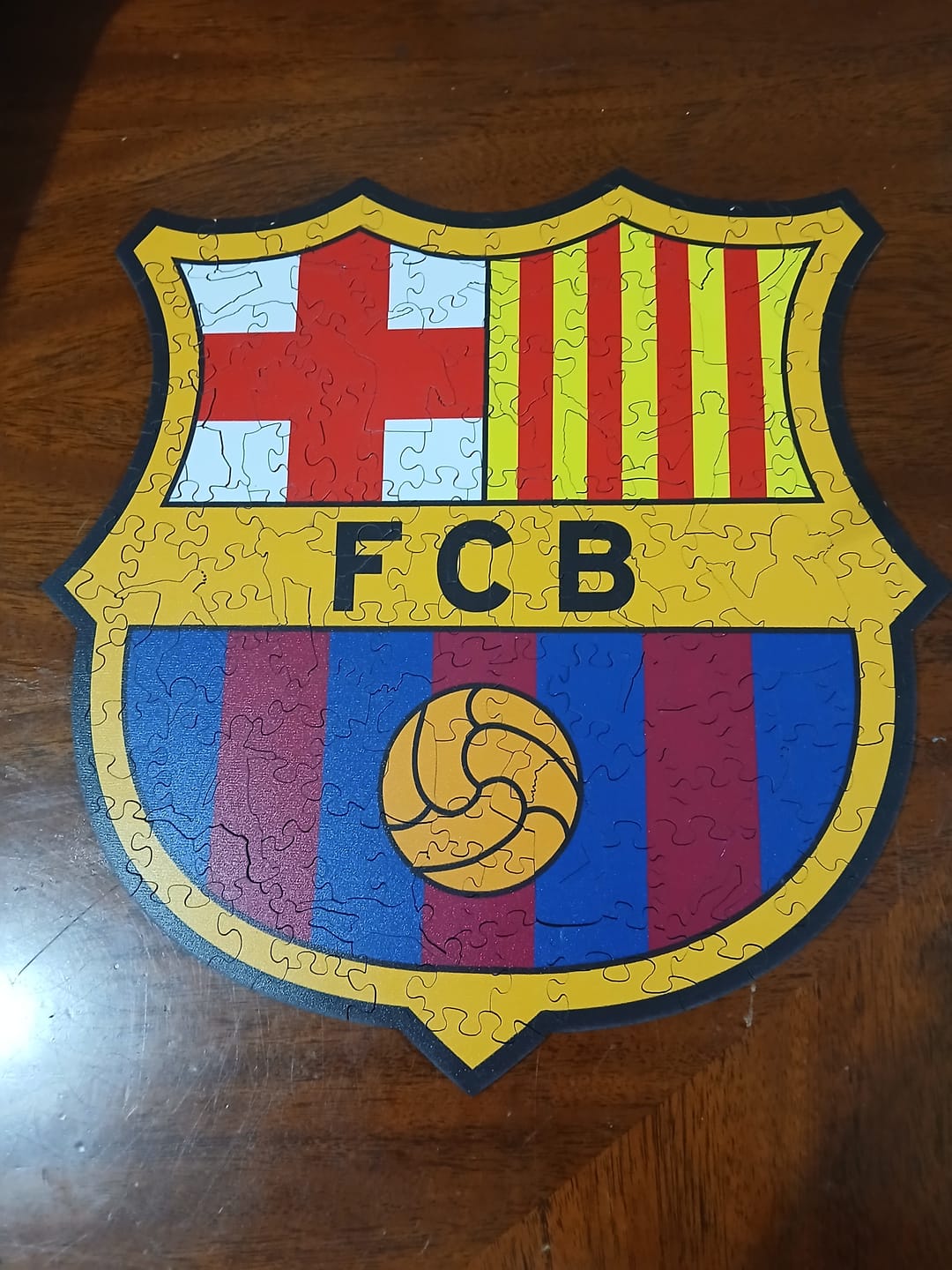 Customer photo review of FC Barcelona® Logo - Wooden Puzzle