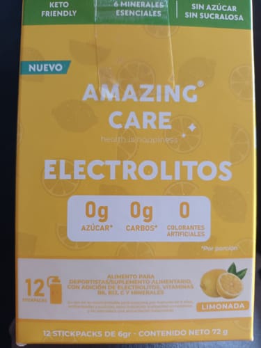 Customer photo review of Electrolitos Sabor Limonada - Bebida Hidratante en Polvo 12 sticks