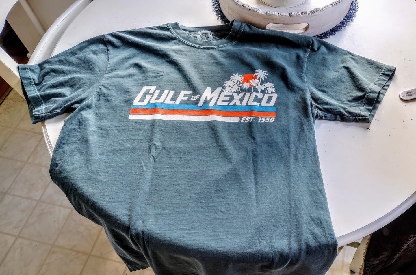Customer photo review of Gulf of Mexico Retro Stripe Comfort Colors T-Shirt