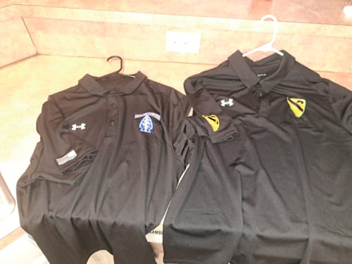 Customer photo review of 1st Cavalry Division Embroidered Under Armour® Men's Polo