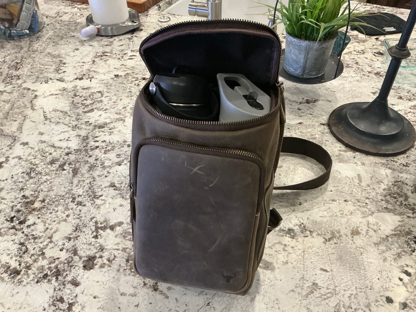 Customer photo review of Tabasco Buffalo Leather Sling Bag