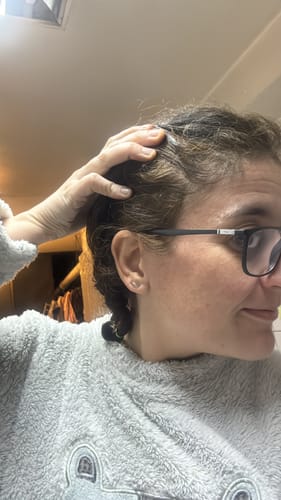Reseña con foto de un cliente sobre Polvo de Índigo