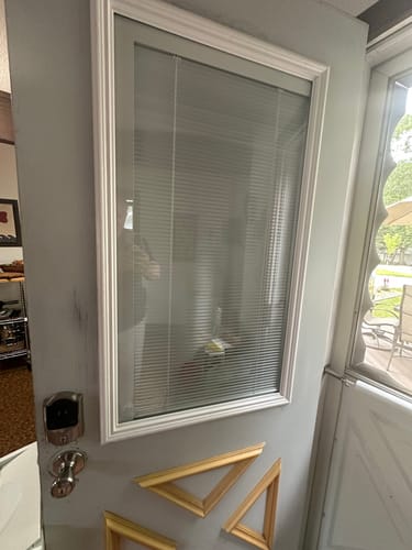 Customer photo review of Raise & Lower Blinds Glass and Frame Kit (Half Lite)