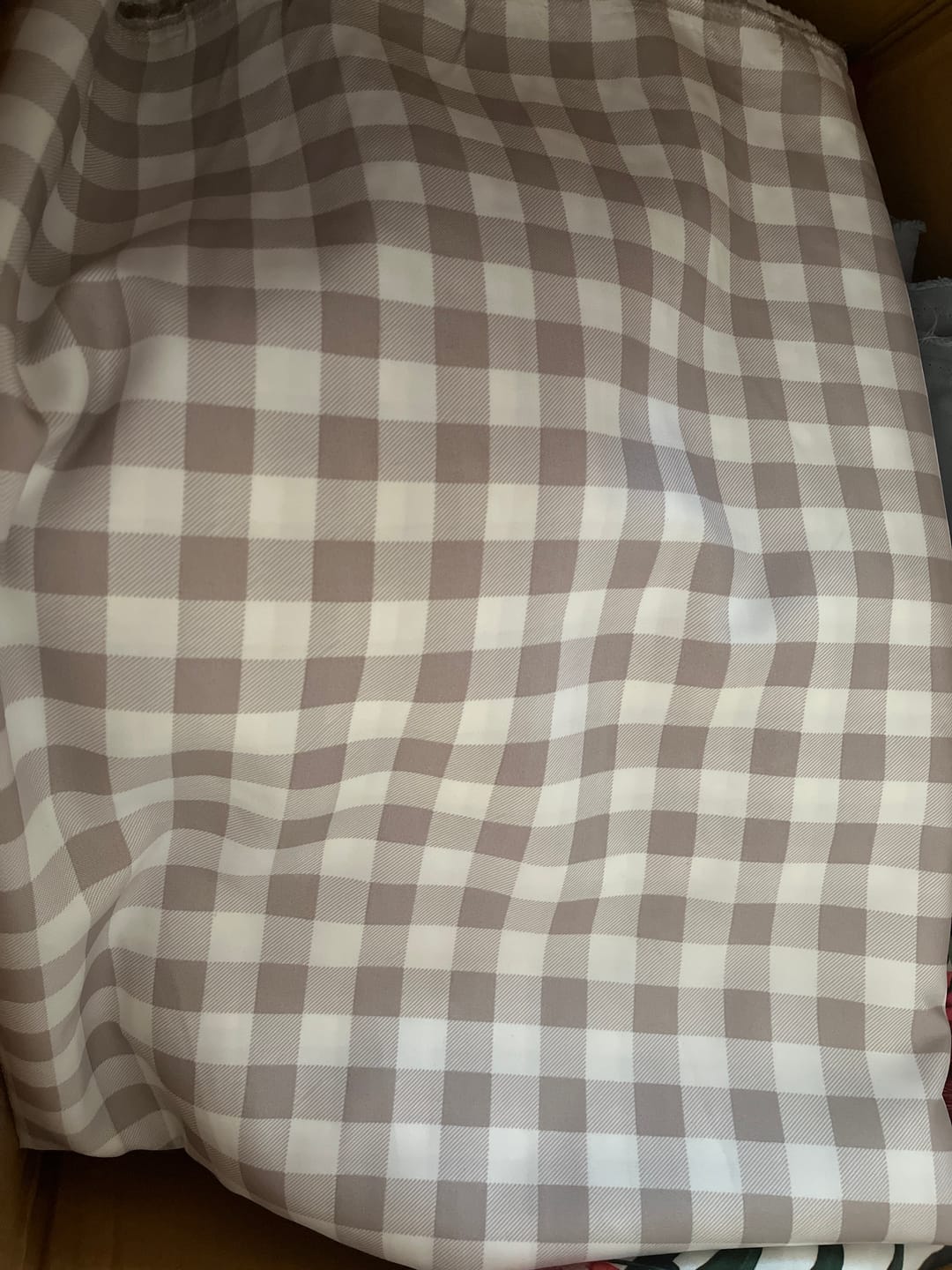 Customer photo review of Printed Mini Matt Check Light Grey-240cm