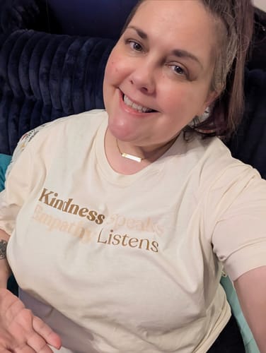 Customer photo review of Kindness Speaks Unisex T-Shirt