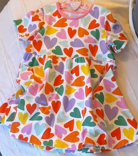 Customer photo review of Colourful Hearts Cotton Jersey Fabric
