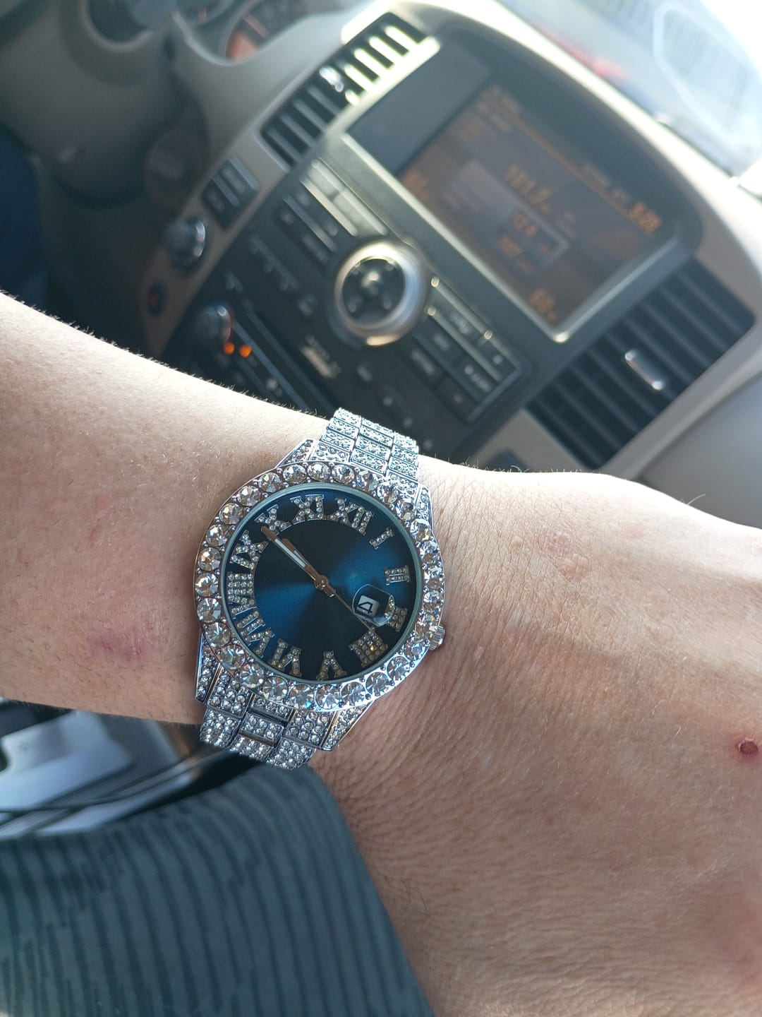Customer photo review of Sapphire Numeral Dial Diamond Simulant Watch - Silver