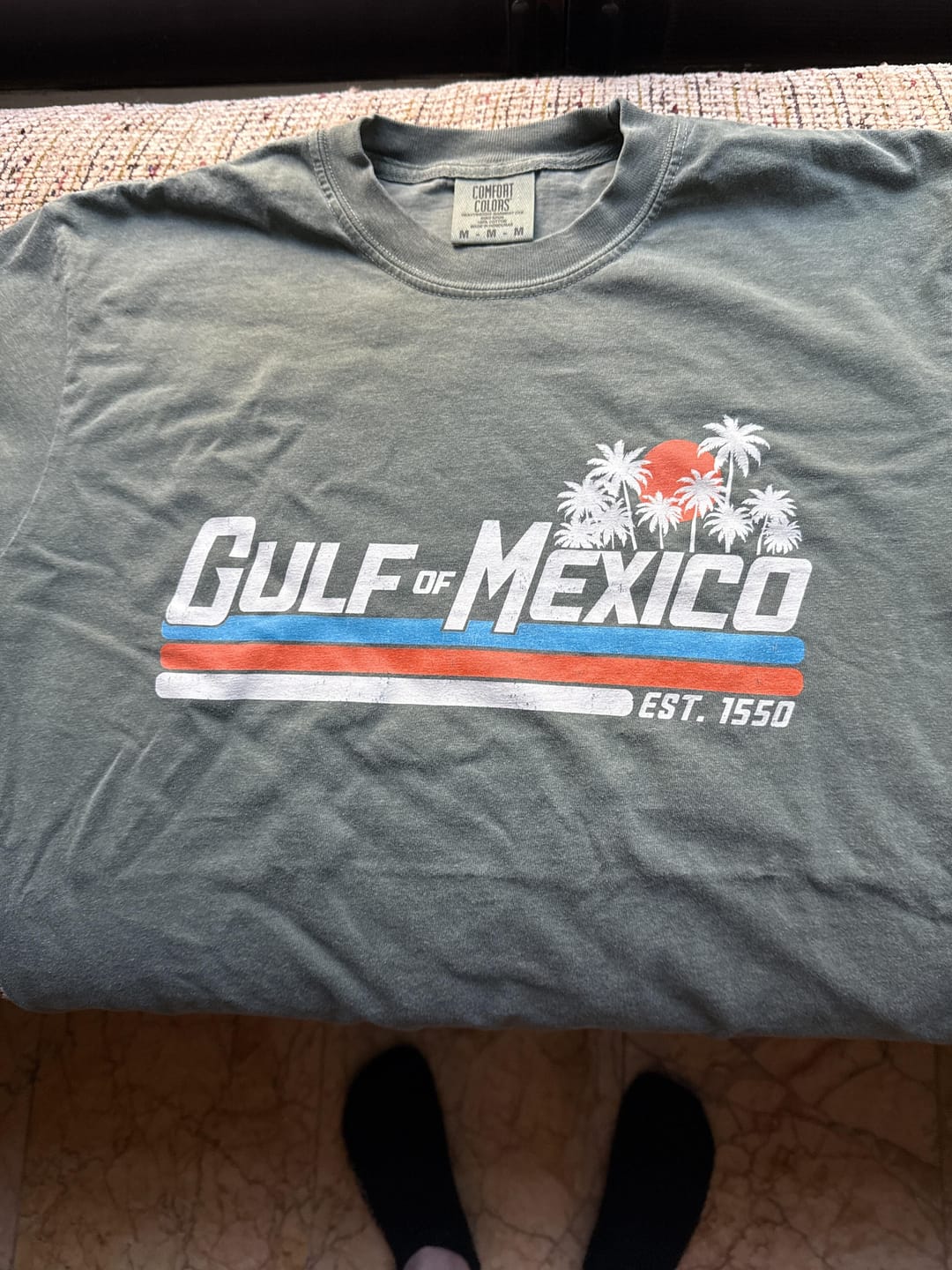 Customer photo review of Gulf of Mexico Retro Stripe Comfort Colors T-Shirt
