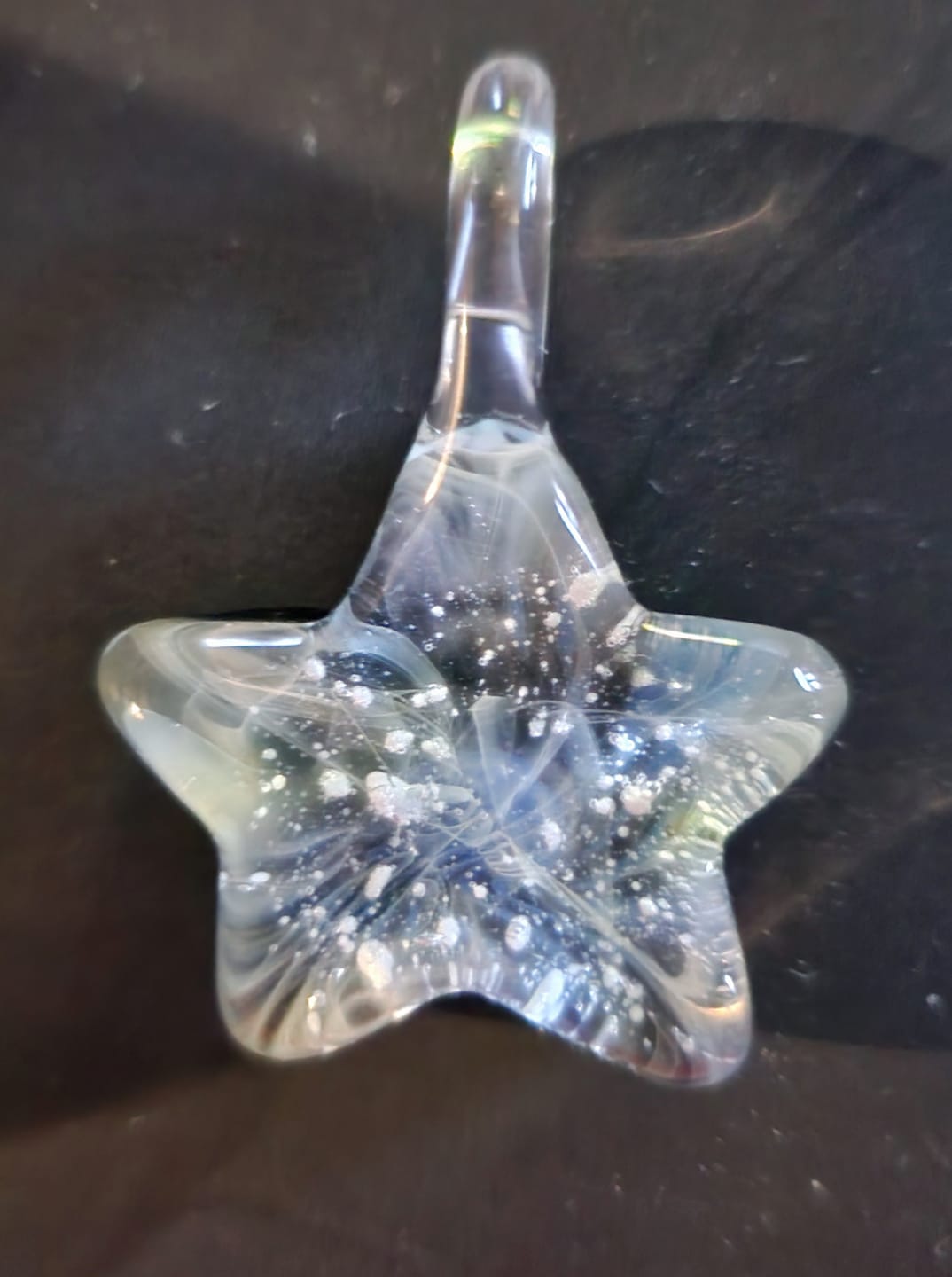 Customer photo review of Ghost Pendant with Infused Cremation Ashes