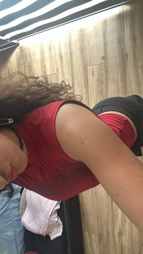 Customer photo review of Void Tech™ Cyber Skeleton Cut-off Delt Compression [CRIMSON RED]
