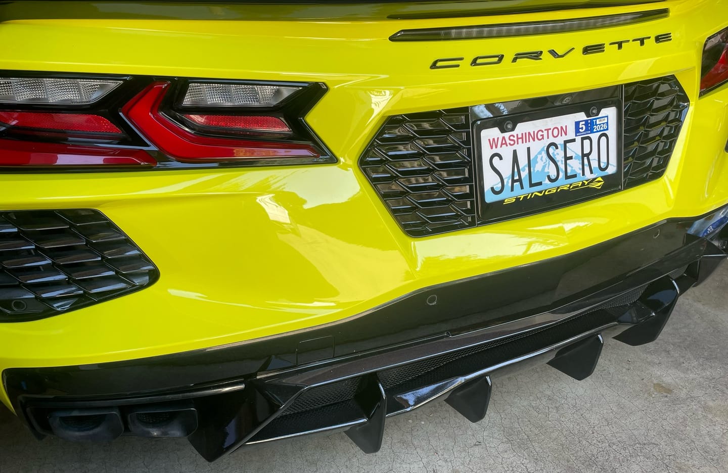 Customer photo review of Chevrolet Corvette C8 License Plate Backing