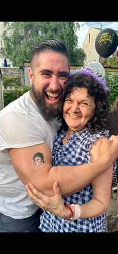 Customer photo review of Custom Photo Face Temporary Tattoo