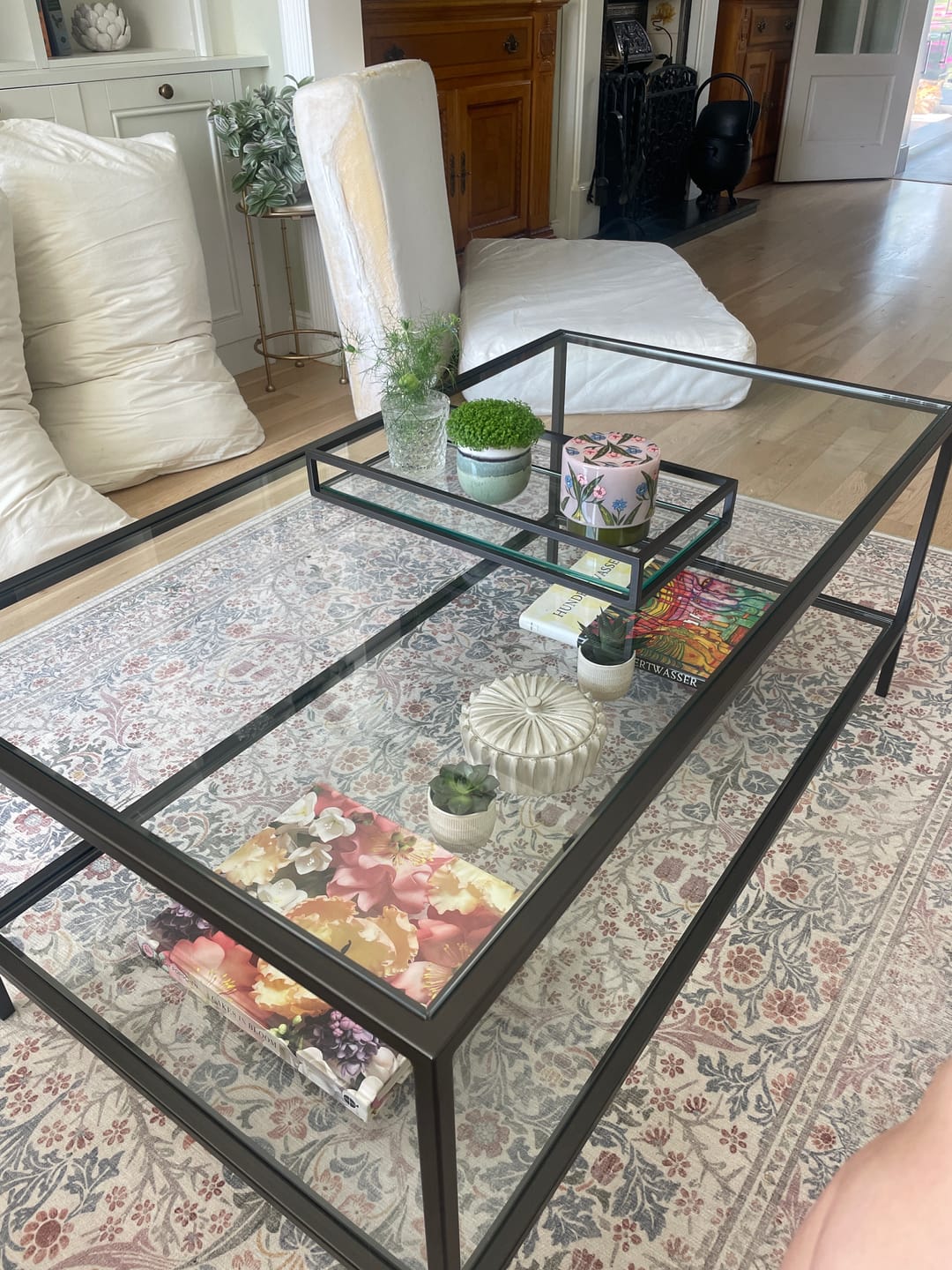 Customer photo review of Decorative Tray Metal Glass - Dark Bronze