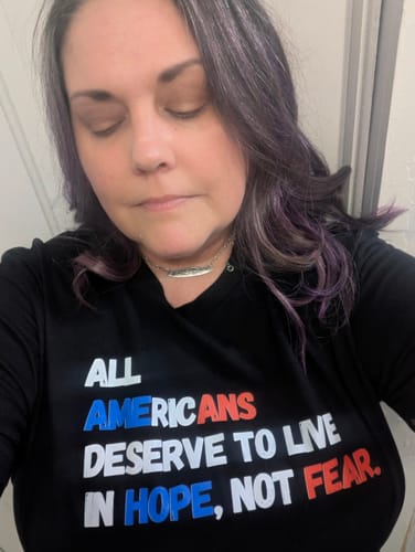 Customer photo review of All Americans  Premium Unisex T-Shirt