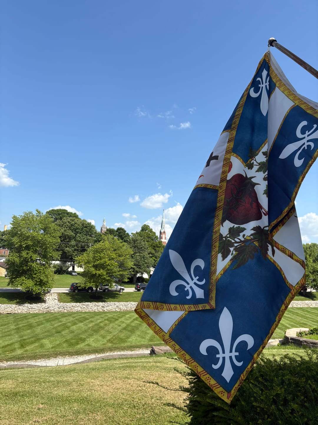Customer photo review of New Sizes! Flag of the Sacred Heart – Indoor/outdoor Flag – Polyester – 6 Sizes