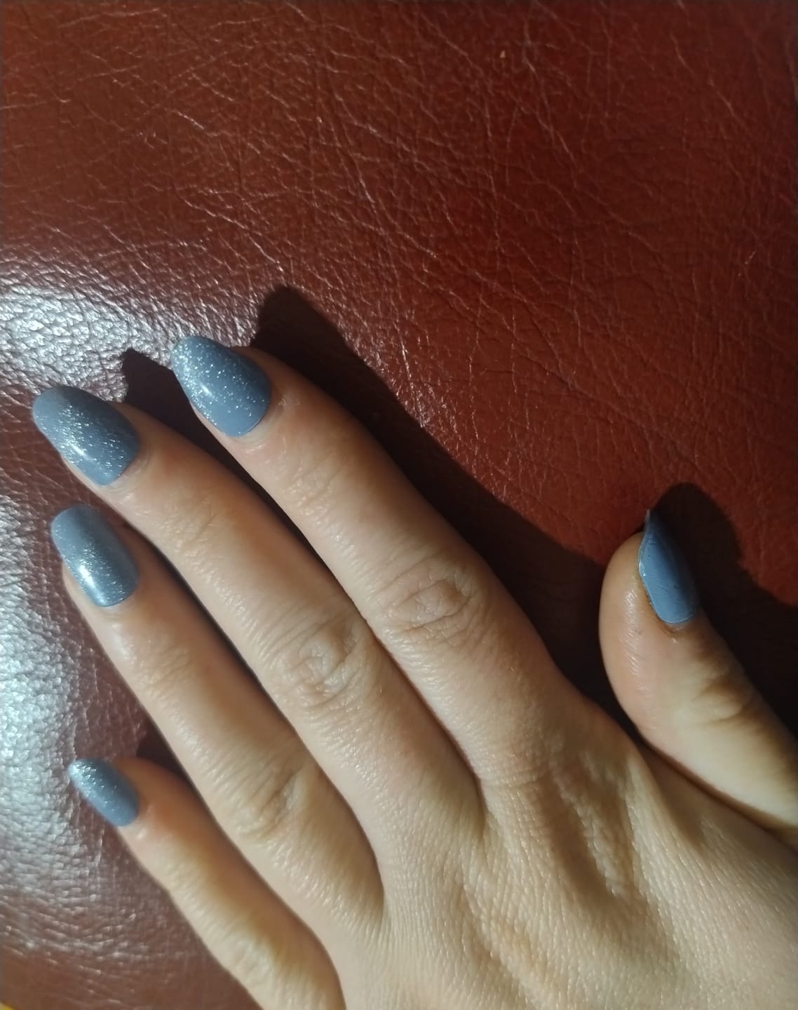 Customer photo review of Blue Moon (Cat Eye Magnetic) DIY Semicured Gel Nail Sticker Kit