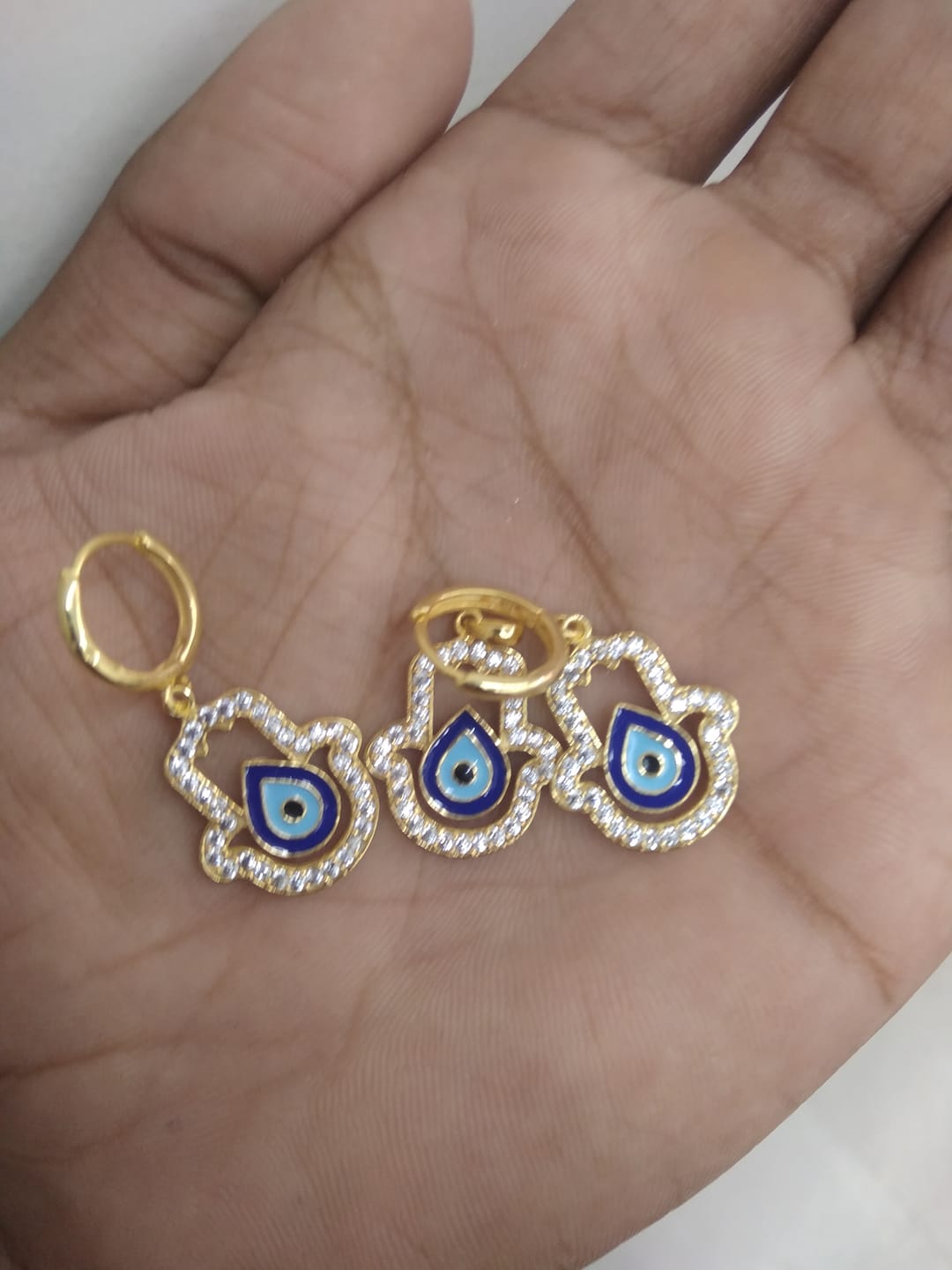 Customer photo review of Diamond Solitaire Dangling Drop Earrings
