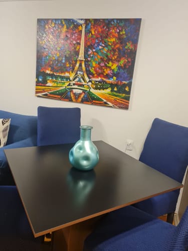 Customer photo review of Mesa de Comedor Rectangular con Encimera de Madera 5363 Marrón/Negro