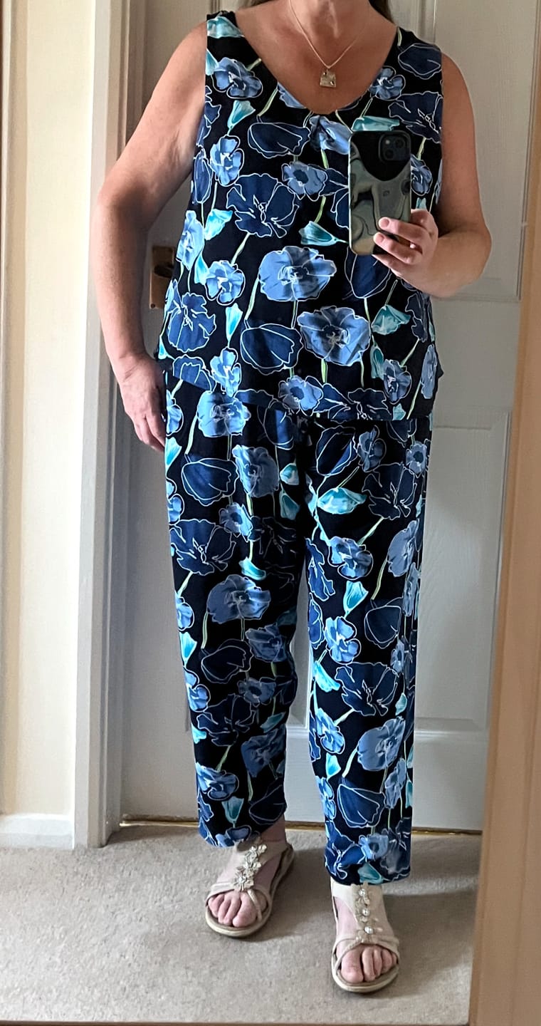 Customer photo review of Flower Drawings on Black Viscose Challis Fabric