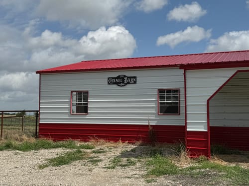 Customer photo review of Large Metal Flower Barn Sign
