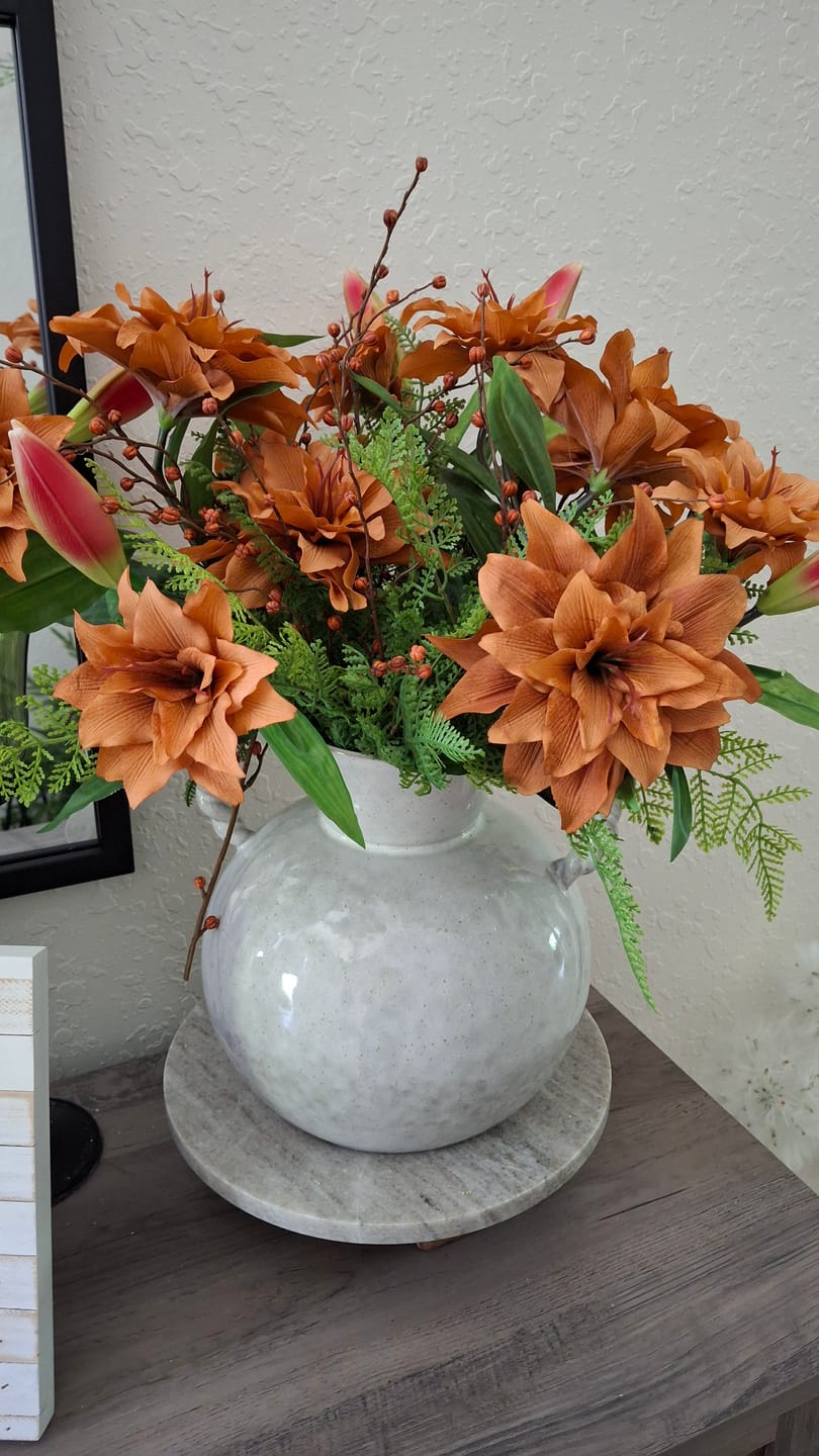 Customer photo review of Real Touch Lily Stem | Burnt Orange
