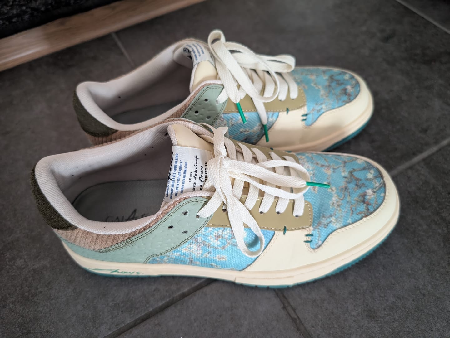 Customer photo review of Van Gogh Almond Blossoms inspired sneakers