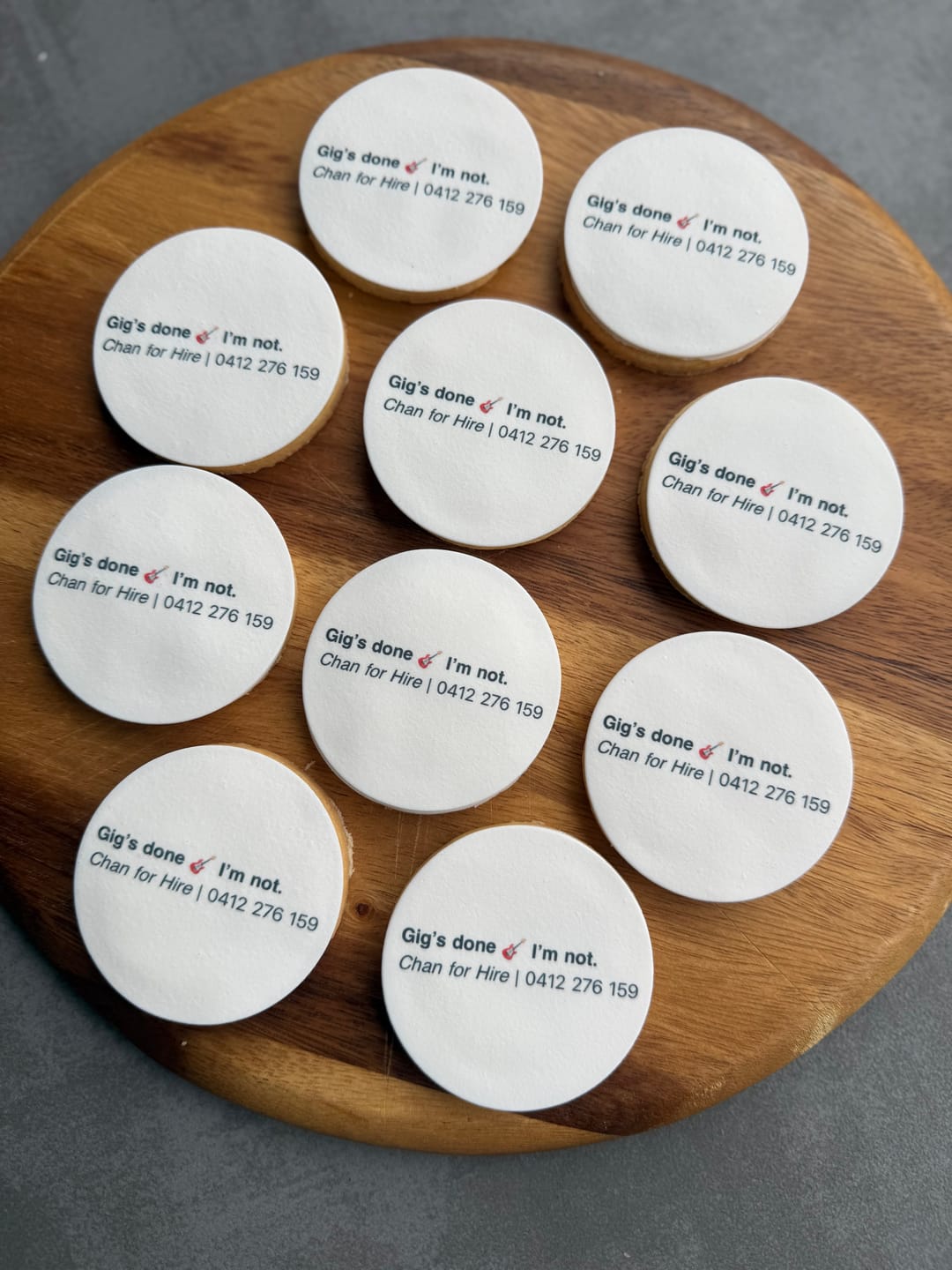 Customer photo review of 12 x 6.35 cm Round Standard Cookie Edible Icing Images