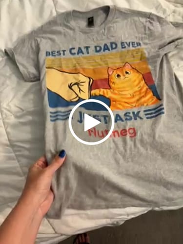 Customer video review of Best Cat Dad Fluffy Cat Personalized Light Color Shirt