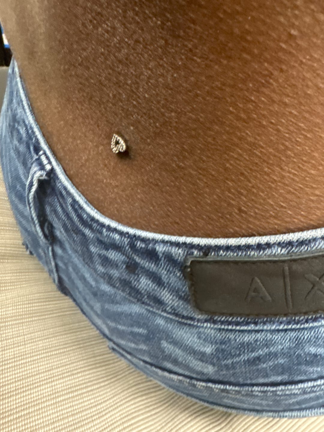 Customer photo review of 14g Heart Cubic Zirconia Dermal Anchor Tops & Surgical Steel Base Microdermals