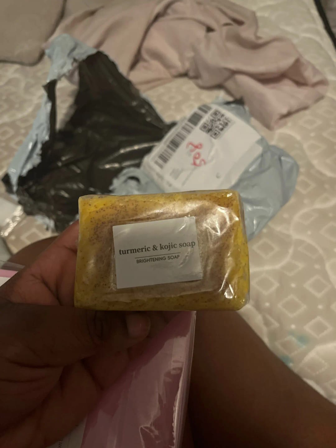 Customer photo review of Lemon turmeric & kojic-acid brightening soap