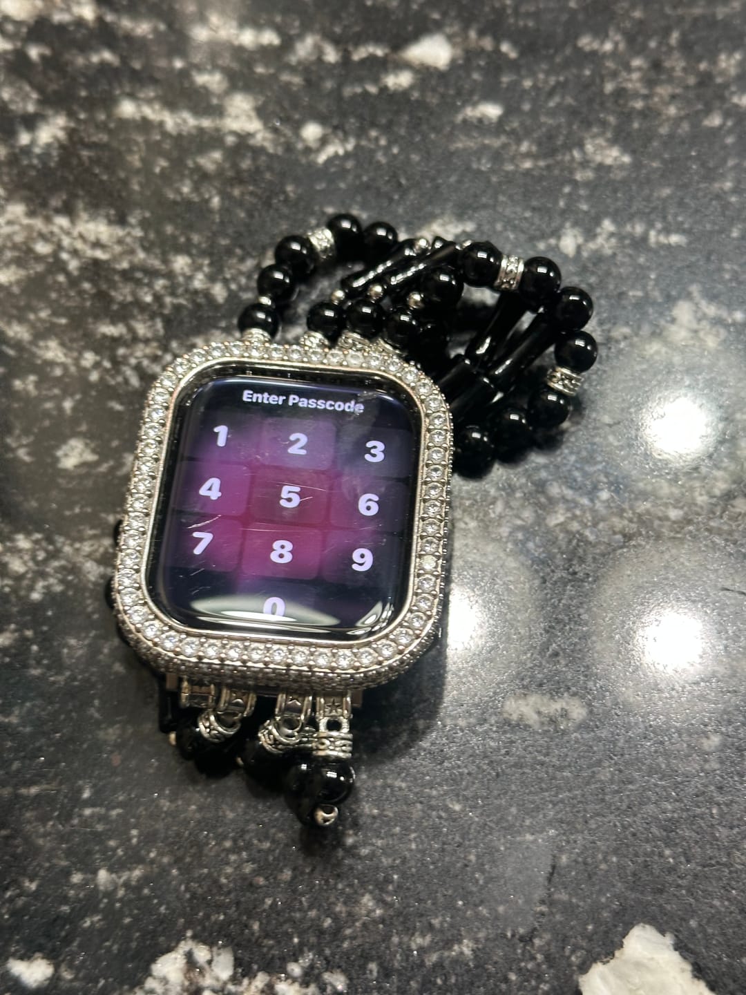 Customer photo review of Moonlight Agate Stretch Apple Watch Strap