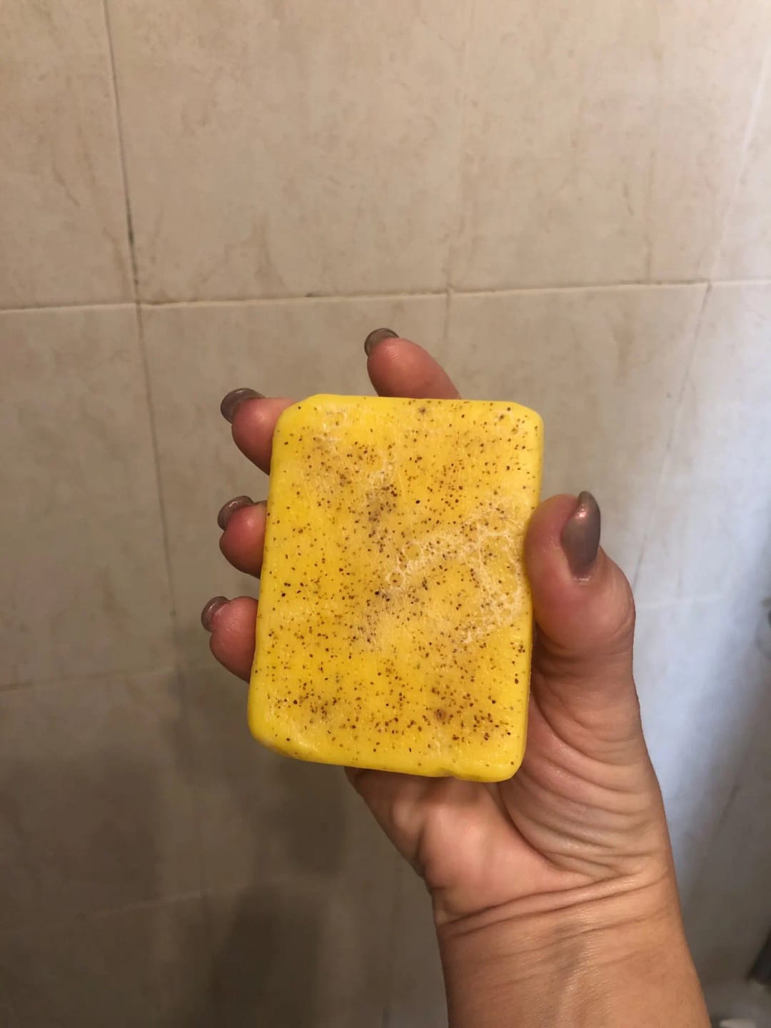 Customer photo review of Lemon turmeric & kojic-acid brightening soap