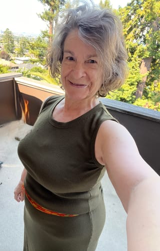 Customer photo review of Iris Ribbed Dress - Olive Leaf