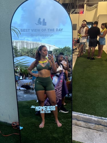 Customer photo review of Olive Bombshell Sports Bra and Shaping Short Set