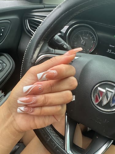 Customer photo review of XCOATTIPS® French  - Brown Long Square Pre-Designed Tips