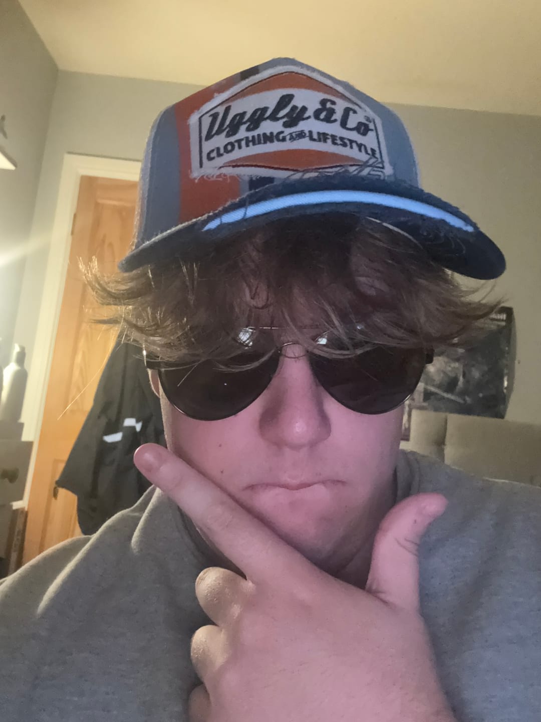 Customer photo review of Retro Blue & Orange Diamond Cap