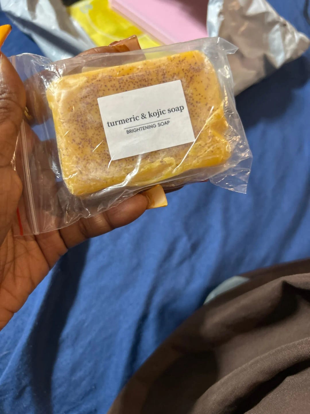 Customer photo review of Lemon turmeric & kojic-acid brightening soap