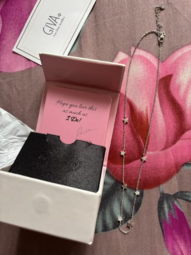 Customer photo review of Silver Star Constellation Necklace